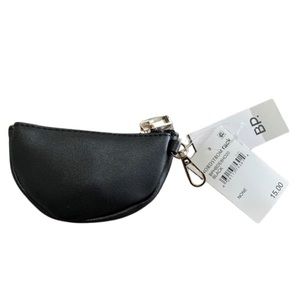 Nordstrom BP Half Moon Coin Purse Zipper Pouch Black